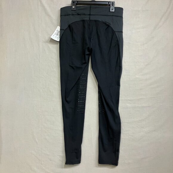 TuffRider Ladies Medium Black/Charcoal Ventilated Schooling Knee Patches Tights - Picture 9 of 11